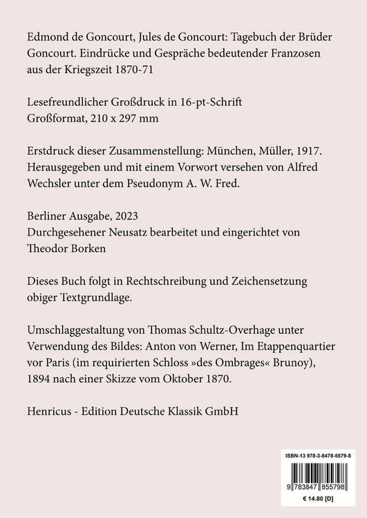 Produktbild: Tagebuch der Br&uuml;der Goncourt (Gro&szlig;druck)
