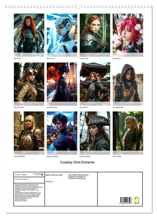 Produktbild: Cosplay Girls Extreme (Wandkalender 2026 DIN A2 hoch), CALVENDO Monatskalender