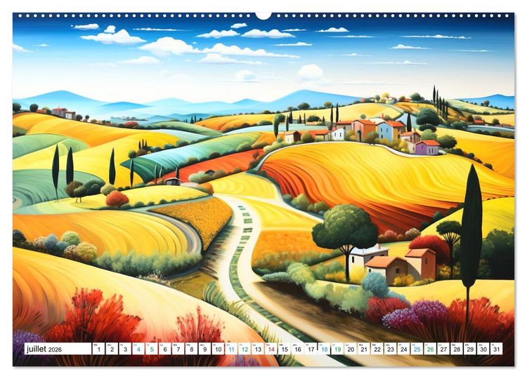 Produktbild: Paysages color&eacute;s (Calendrier mural 2026 DIN A2 vertical) calendrier de bureau