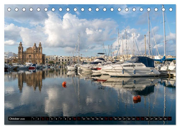 Produktbild: Valletta - Malta (Tischkalender 2026 DIN A5 quer), CALVENDO Monatskalender