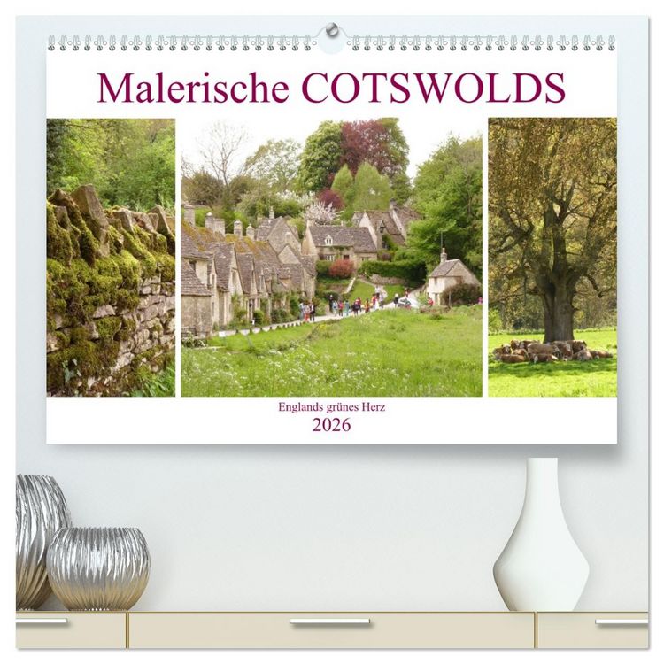 Produktbild: Malerische Cotswolds (hochwertiger Premium Wandkalender 2026 DIN A2 quer), Kunstdruck in Hochglanz