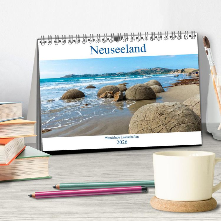 Produktbild: Neuseeland - Wandelnde Landschaften (Tischkalender 2026 DIN A5 quer), CALVENDO Monatskalender