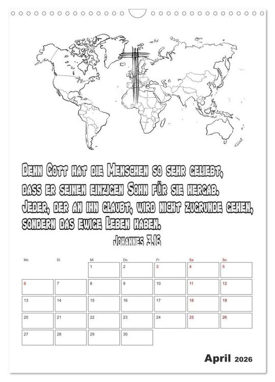 Produktbild: drei.sechzehn - Der Jesus Kalender (Wandkalender 2026 DIN A3 hoch), CALVENDO Monatskalender