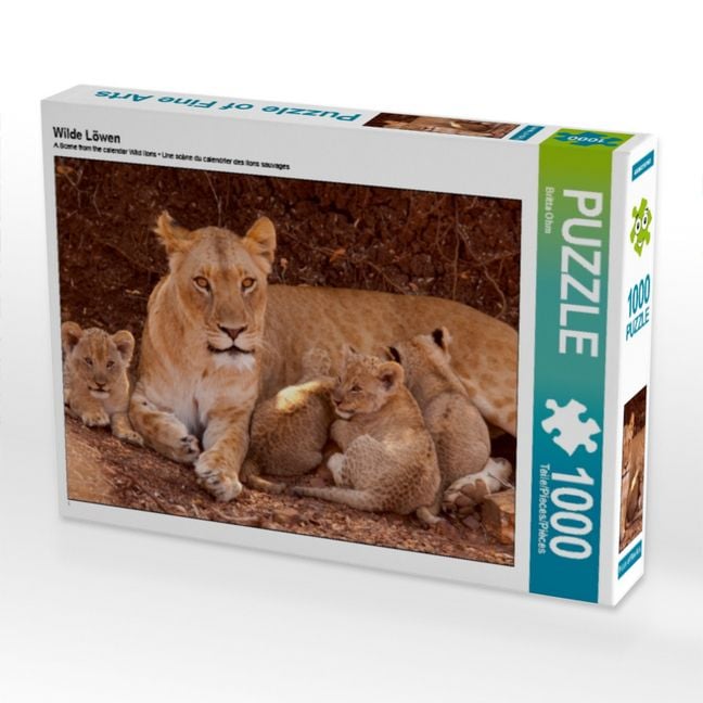 Produktbild: CALVENDO Puzzle Wilde L&ouml;wen | 1000 Teile Lege-Gr&ouml;&szlig;e 64x48cm Foto-Puzzle f&uuml;r gl&uuml;ckliche Stunden