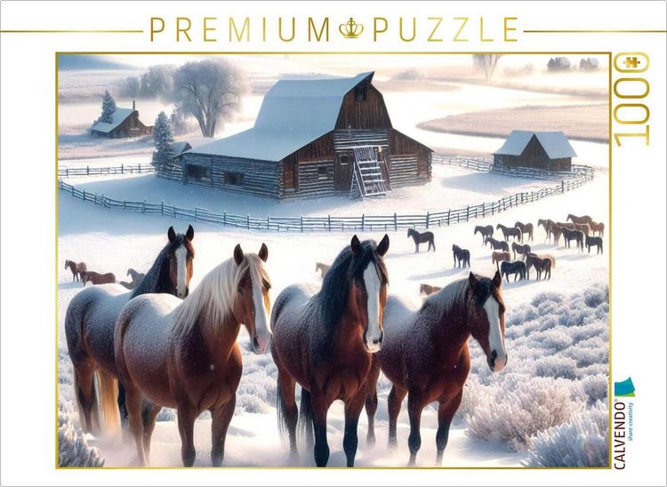 Produktbild: CALVENDO Puzzle Ranch im Winterschlaf | 1000 Teile Lege-Gr&ouml;&szlig;e 64x48cm Foto-Puzzle f&uuml;r gl&uuml;ckliche Stunden