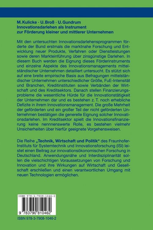 Produktbild: Innovationsdarlehen als Instrument zur F&ouml;rderung kleiner und mittlerer Unternehmen
