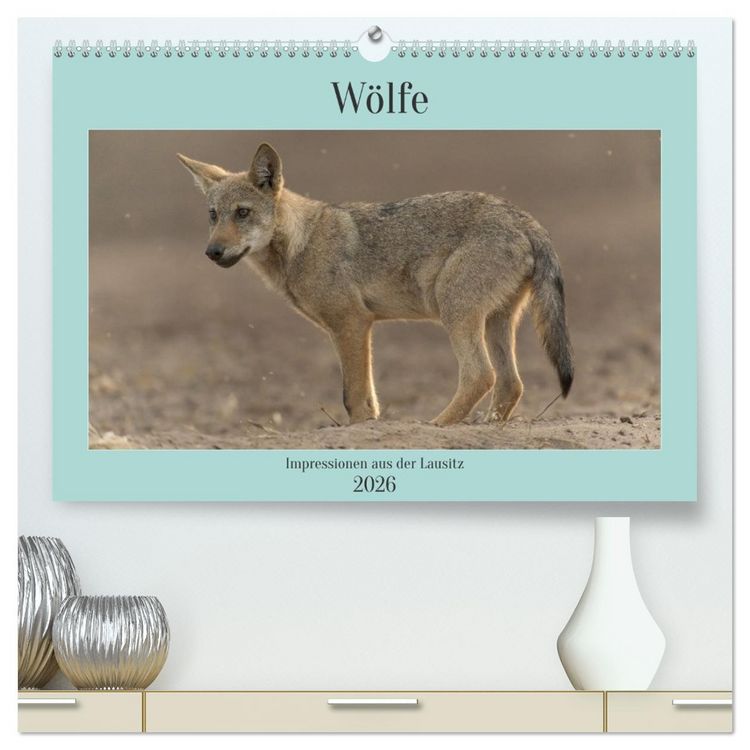 Produktbild: W&ouml;lfe, Impressionen aus der Lausitz (hochwertiger Premium Wandkalender 2026 DIN A2 quer), Kunstdruck in Hochglanz