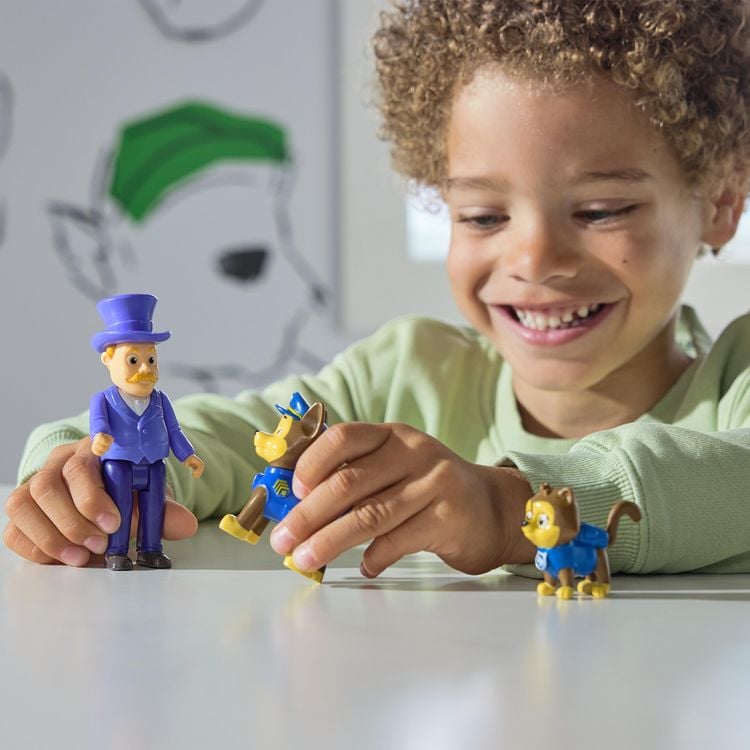 Produktbild: PAW Patrol Hero Pups Actionfiguren-Set mit Chase Hundefigur, Chaos-K&auml;tzchen Figur und B&uuml;rgermeister Besserwisser Figur