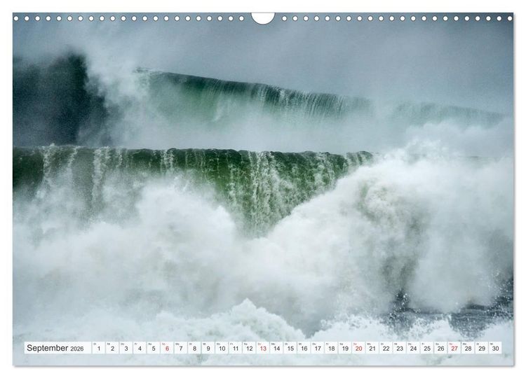 Produktbild: WASSERBERGE - Die Riesenwellen von Nazar&eacute; (Wandkalender 2026 DIN A3 quer), CALVENDO Monatskalender