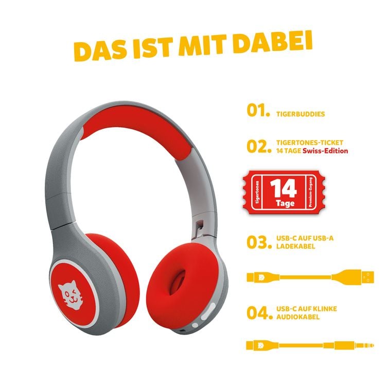 Produktbild: Tigerbuddies - Kinder - Kopfh&ouml;rer - Happy Red