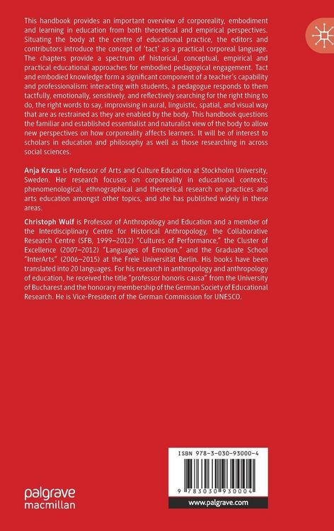 Produktbild: The Palgrave Handbook of Embodiment and Learning