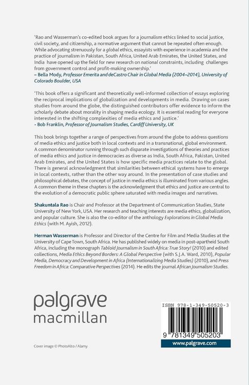 Produktbild: Media Ethics and Justice in the Age of Globalization