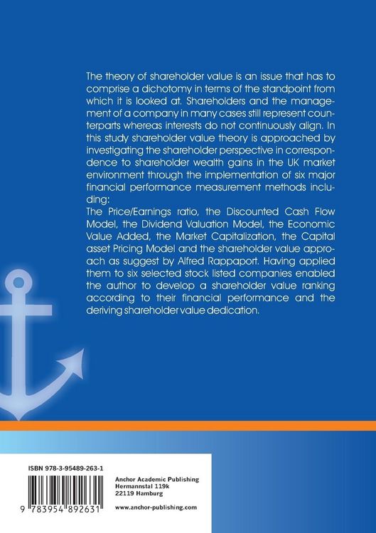 Produktbild: A Study on the Integrated Approach of Shareholder Value Analysis