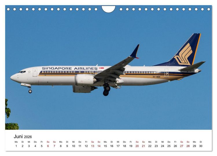Produktbild: Singapore Airlines - Die ganze Flotte (Wandkalender 2026 DIN A4 quer), CALVENDO Monatskalender