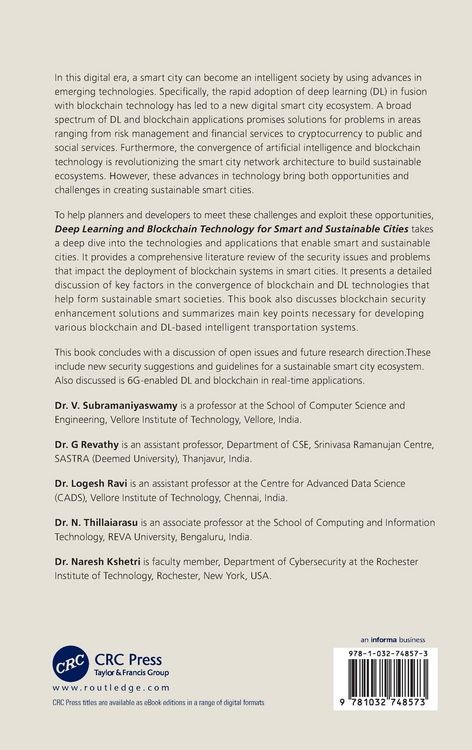 Produktbild: Deep Learning and Blockchain Technology for Smart and Sustainable Cities