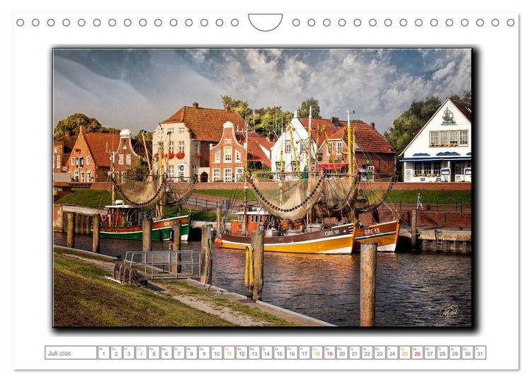 Produktbild: Ostfriesland - die bezaubernden alten H&auml;fen (Wandkalender 2026 DIN A4 quer), CALVENDO Monatskalender