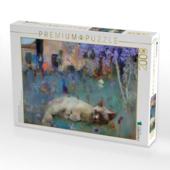 Produktbild: CALVENDO Puzzle Schlummernde Katze im Garten | 2000 Teile Lege-Gr&ouml;&szlig;e 90x67cm Foto-Puzzle f&uuml;r gl&uuml;ckliche Stunden