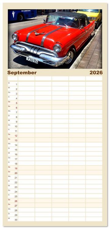 Produktbild: Familienplaner 2026 - PONTIAC '55 mit 5 Spalten (Wandkalender, 21 x 45 cm) CALVENDO