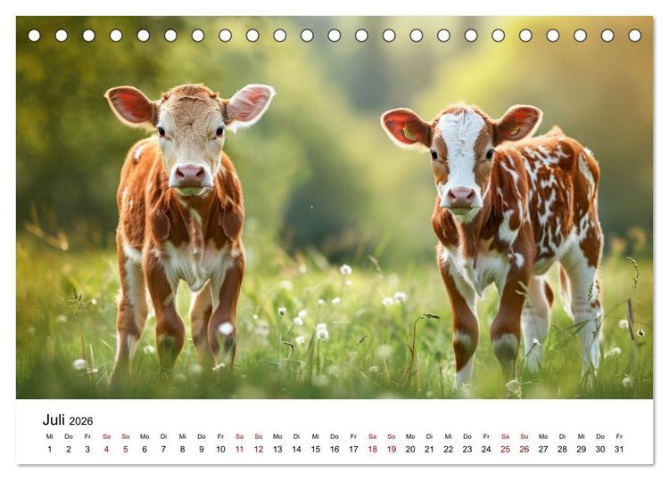 Produktbild: Weidengl&uuml;ck: Ein Jahr unter K&uuml;hen (Tischkalender 2026 DIN A5 quer), CALVENDO Monatskalender