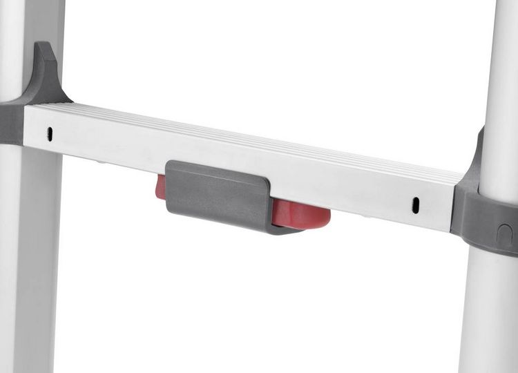 Produktbild: Hailo T80 FLEXLINE 7113-111 Aluminium Teleskopleiter Arbeitsh&ouml;he (max.): 3.95 m Silber, Schwarz, Rot DIN EN 131 10.7 kg