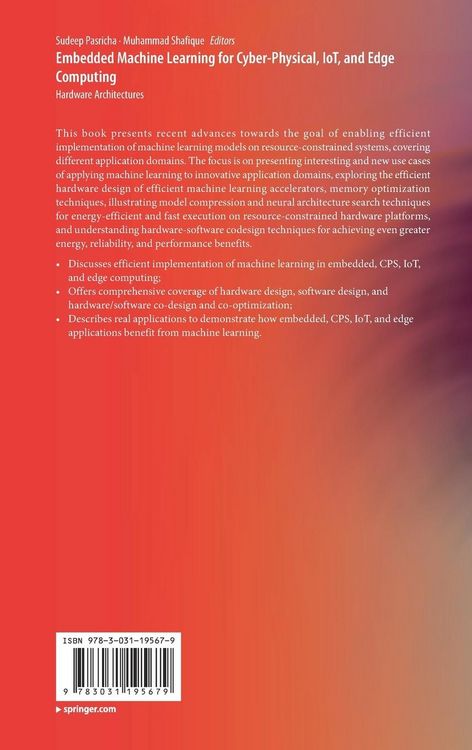 Produktbild: Embedded Machine Learning for Cyber-Physical, IoT, and Edge Computing