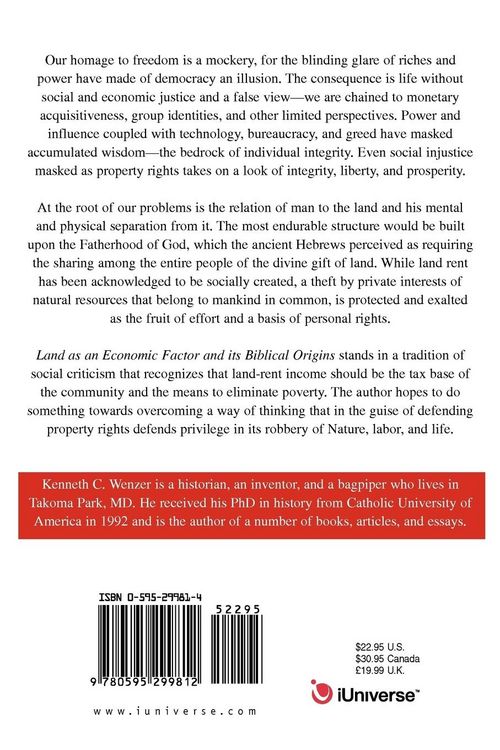 Produktbild: Land as an Economic Factor and Its Biblical Origins