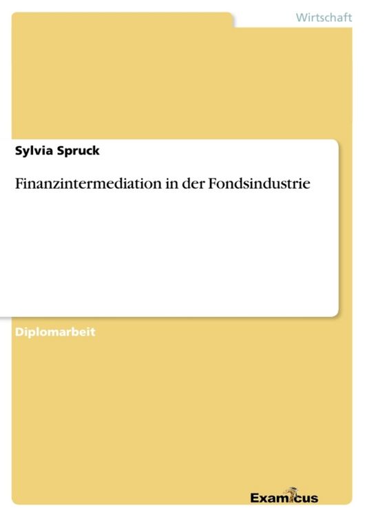 Produktbild: Finanzintermediation in der Fondsindustrie