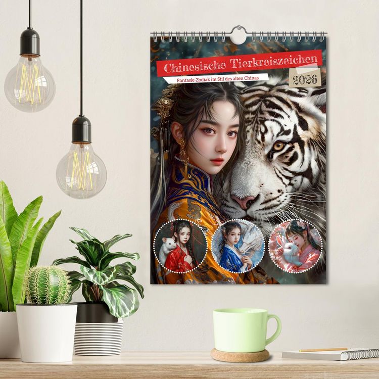 Produktbild: Chinesische Tierkreiszeichen - Fantasie-Zodiak im Stil des alten Chinas (Wandkalender 2026 DIN A4 hoch), CALVENDO Monatskalender