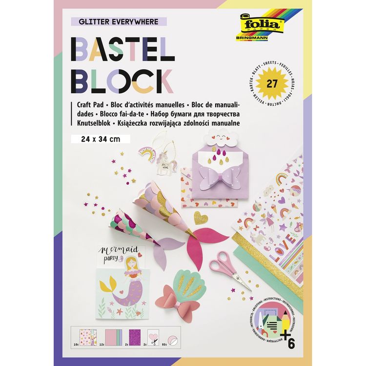 Produktbild: folia Bastelblock Glitter Everywhere 24x34cm 27 Blatt