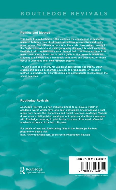 Produktbild: Politics and Method (Routledge Revivals)