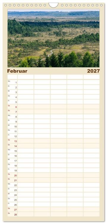 Produktbild: Familienplaner 2027 - Finnlands raue Sch&ouml;nheit mit 5 Spalten (Wandkalender, 21 x 45 cm) CALVENDO