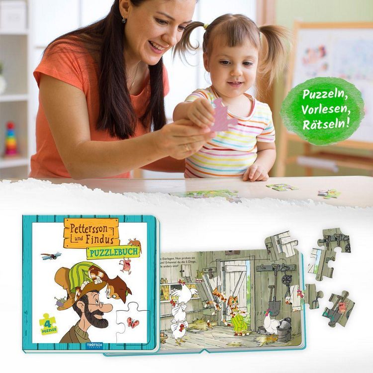Produktbild: Tr&ouml;tsch Pettersson und Findus Pappenbuch Puzzlebuch