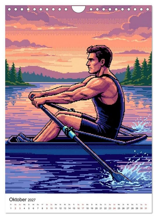 Produktbild: 8-Bit Adonis &ndash; Das Jahr in Pixeln (Wandkalender 2027 DIN A4 hoch), CALVENDO Monatskalender