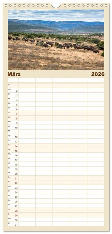 Produktbild: Familienplaner 2026 - S&uuml;dafrika - Garden Route mit 5 Spalten (Wandkalender, 21 x 45 cm) CALVENDO