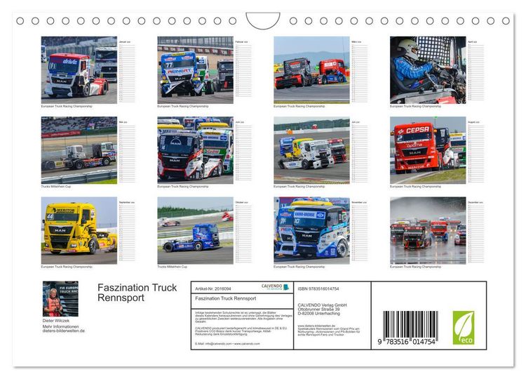 Produktbild: Faszination Truck Rennsport (Wandkalender 2026 DIN A4 quer), CALVENDO Monatskalender