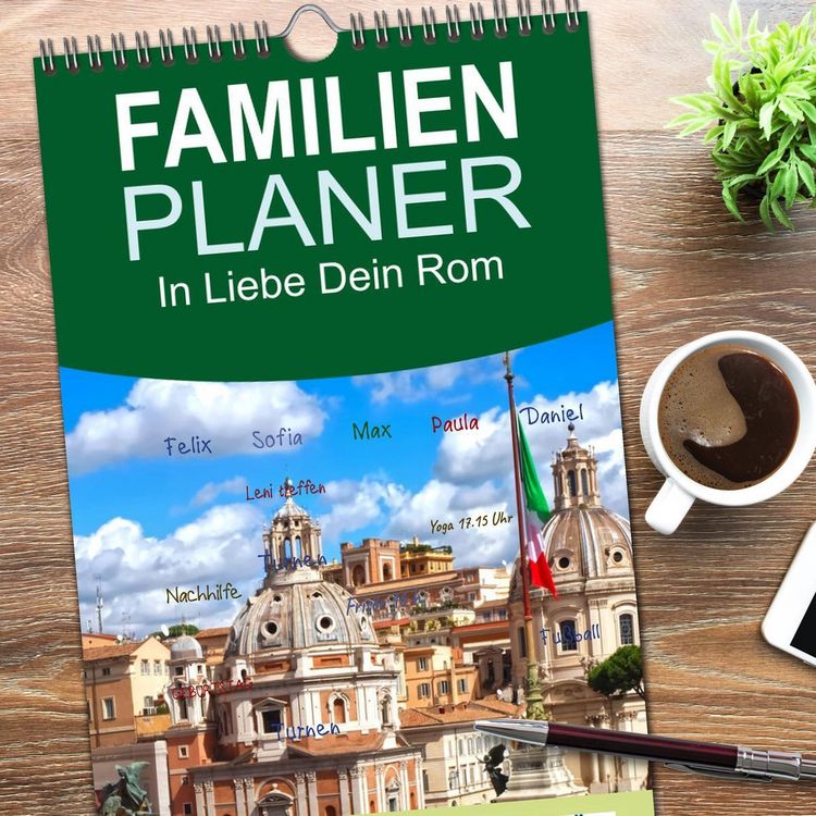 Produktbild: Familienplaner 2026 - In Liebe Dein Rom mit 5 Spalten (Wandkalender, 21 x 45 cm) CALVENDO