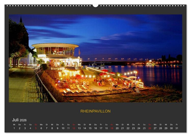 Produktbild: BONNER NACHTFARBEN (hochwertiger Premium Wandkalender 2026 DIN A2 quer), Kunstdruck in Hochglanz