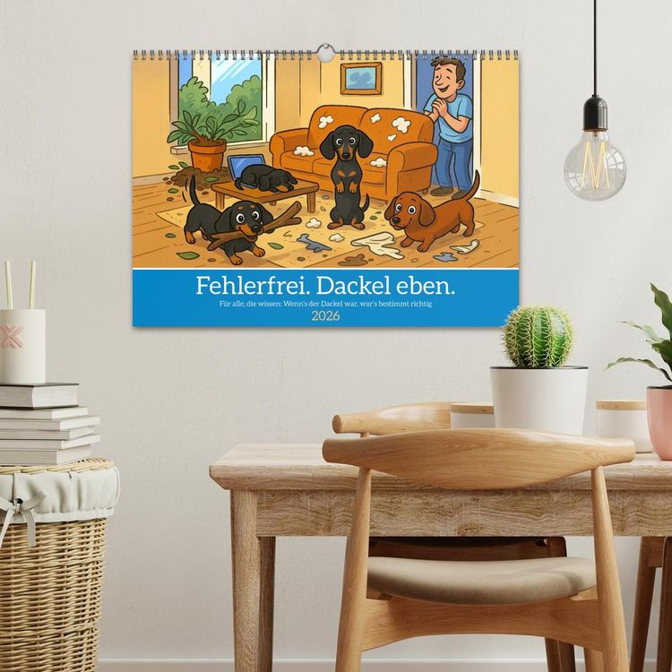 Produktbild: Fehlerfrei. Dackel eben. (Wandkalender 2026 DIN A3 quer), CALVENDO Monatskalender