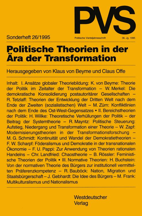 Produktbild: Politische Theorien in der &Auml;ra der Transformation