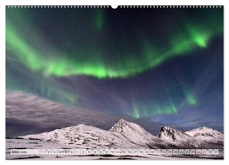 Produktbild: Aurora Borealis: Polarlichter in Norwegen (hochwertiger Premium Wandkalender 2026 DIN A2 quer), Kunstdruck in Hochglanz