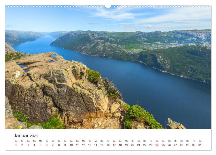 Produktbild: Norwegen - Landschaften und Fjorde im westlichen Norwegen (hochwertiger Premium Wandkalender 2026 DIN A2 quer), Kunstdruck in Hochglanz
