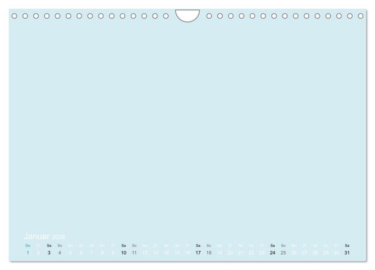 Produktbild: Bastelkalender - hell Blau (Wandkalender 2026 DIN A4 quer), CALVENDO Monatskalender