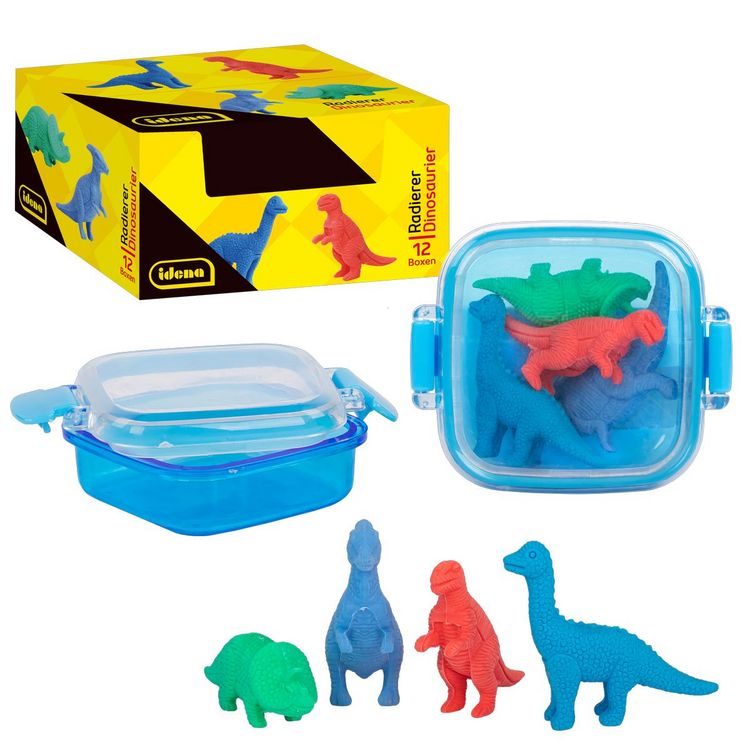 Produktbild: Idena Radierer Dinosaurier 4 St&uuml;ck Box