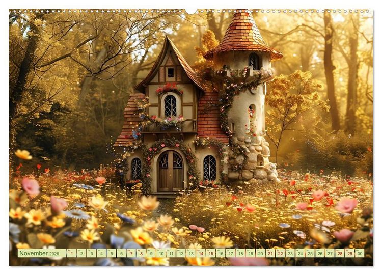 Produktbild: Das kleine H&auml;uschen im Wald (Wandkalender 2026 DIN A2 quer), CALVENDO Monatskalender