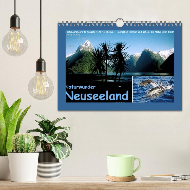 Produktbild: Naturwunder Neuseeland - in Bild und Text (Wandkalender 2026 DIN A4 quer), CALVENDO Monatskalender