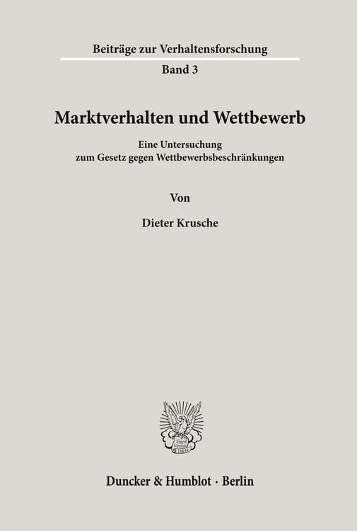 Produktbild: Marktverhalten und Wettbewerb.