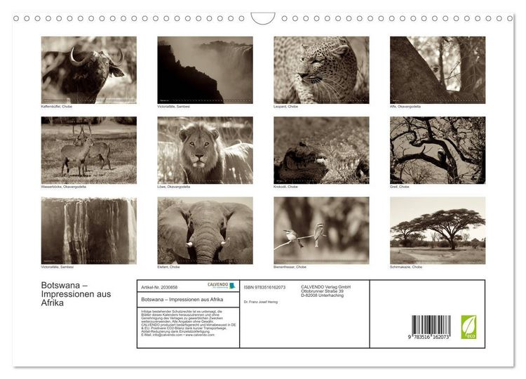 Produktbild: Botswana &ndash; Impressionen aus Afrika (Wandkalender 2026 DIN A3 quer), CALVENDO Monatskalender