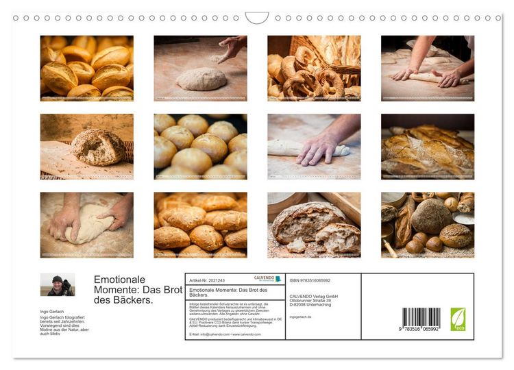 Produktbild: Emotionale Momente: Das Brot des B&auml;ckers. (Wandkalender 2026 DIN A3 quer), CALVENDO Monatskalender