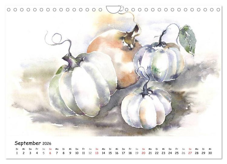 Produktbild: Gem&uuml;se Aquarelle (Wandkalender 2026 DIN A4 quer), CALVENDO Monatskalender