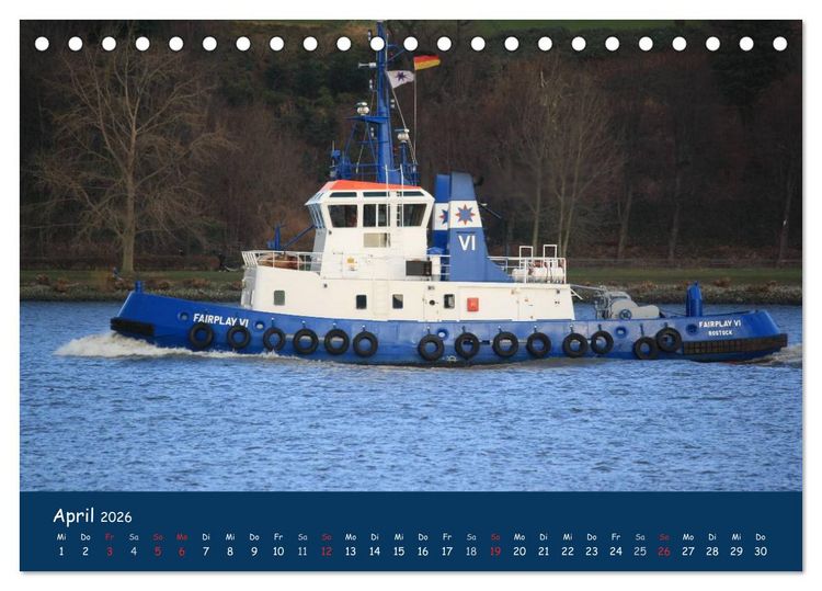 Produktbild: Schlepper im Hamburger Hafen (Tischkalender 2026 DIN A5 quer), CALVENDO Monatskalender